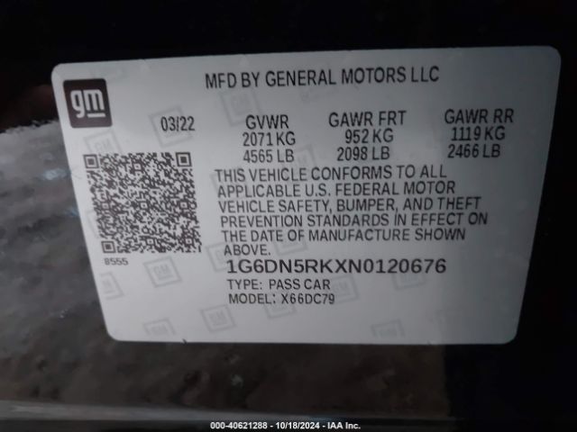 1G6DN5RKXN0120676 Cadillac Ct5 Premium Luxury