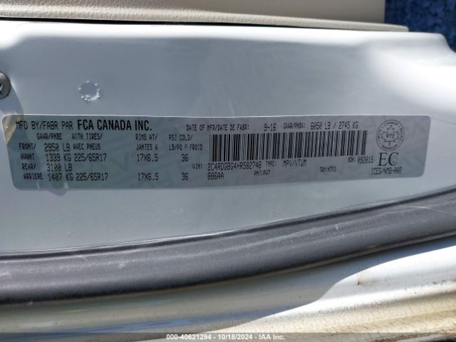 2C4RDGBG4HR582748 Dodge Grand Caravan Cvp/sxt