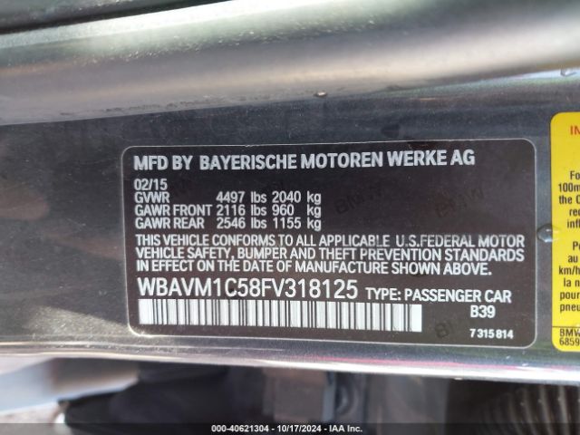 WBAVM1C58FV318125 BMW X1 Sdrive28i