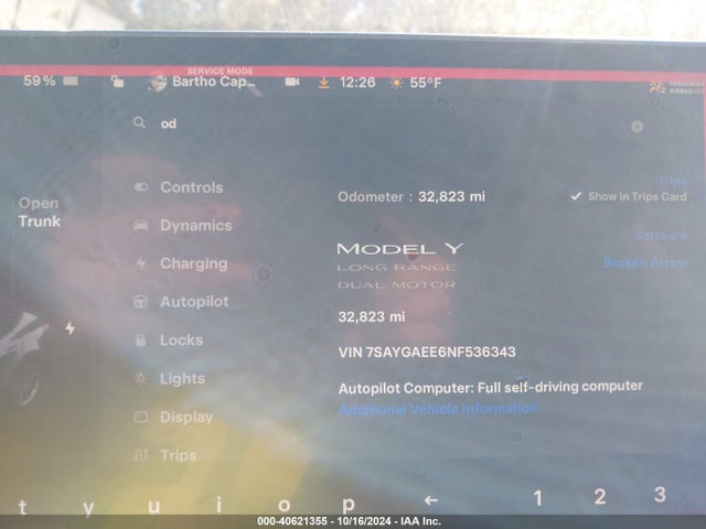 2022 TESLA MODEL Y 7SAYGAEE6NF536343 Photo 6