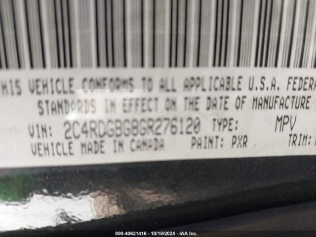 2C4RDGBG8GR276120 Dodge Grand Caravan American Value Pkg