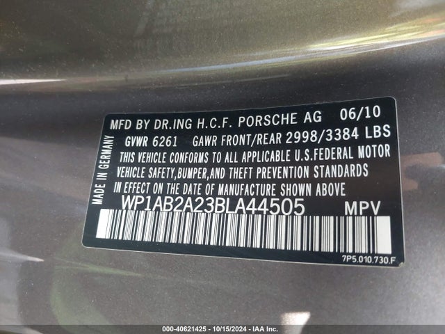 2011 PORSCHE CAYENNE WP1AB2A23BLA44505 Photo 8