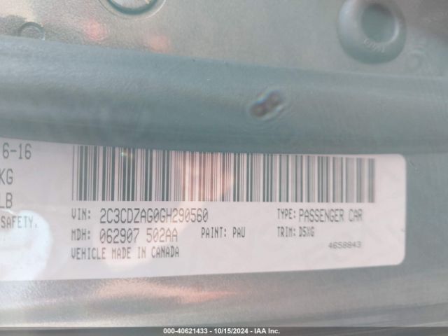 2C3CDZAG0GH290560 Dodge Challenger Sxt