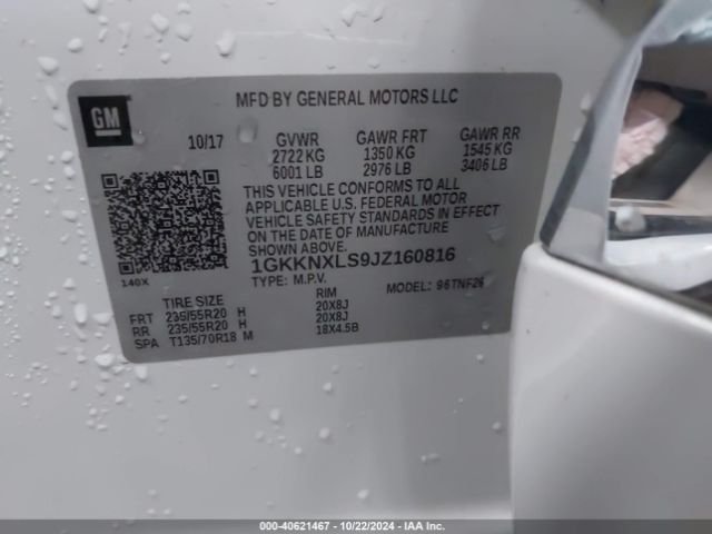 1GKKNXLS9JZ160816 GMC Acadia Denali