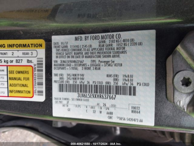 3LN6L5E9XHR637667 Lincoln Mkz Reserve