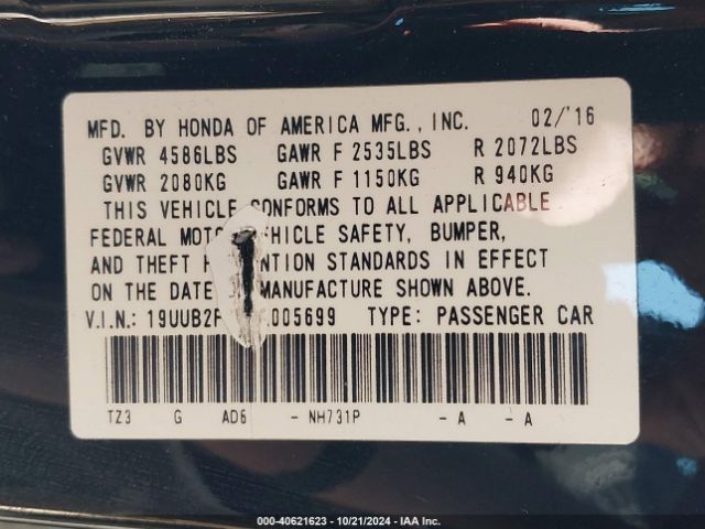 19UUB2F36GA005699 Acura Tlx V6
