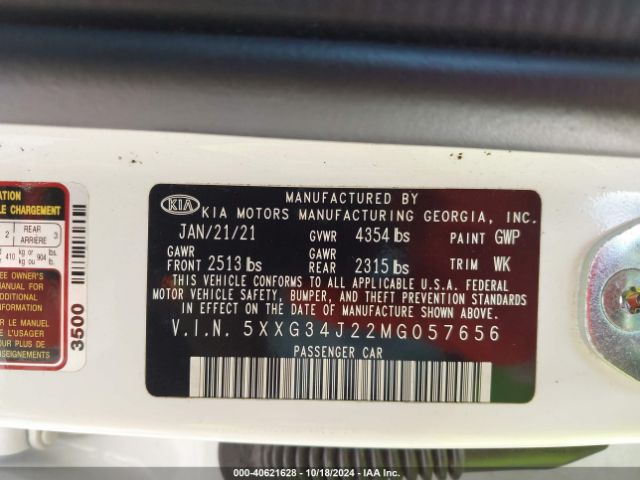 5XXG34J22MG057656 KIA K5 EX