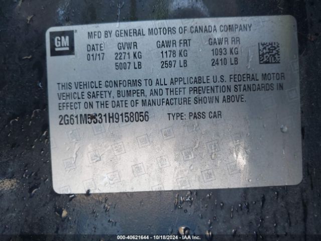 2G61M5S31H9158056 Cadillac XTS LUXURY