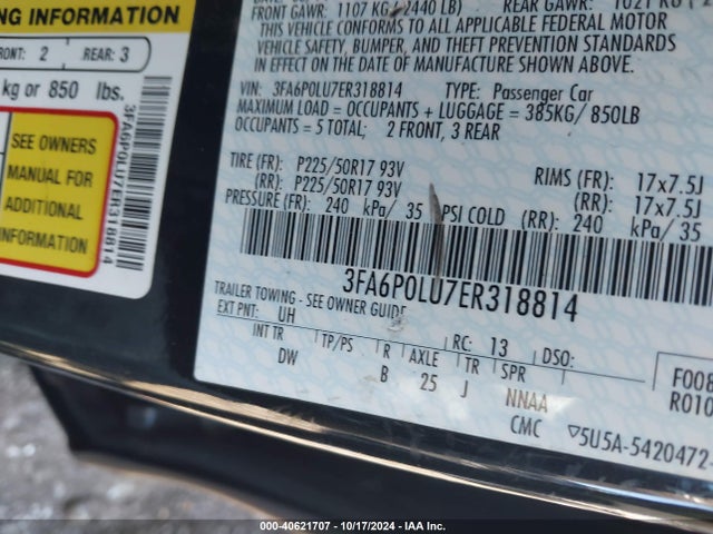 Ford Fusion Hybrid Se 2014 3FA6P0LU7ER318814 Image 9