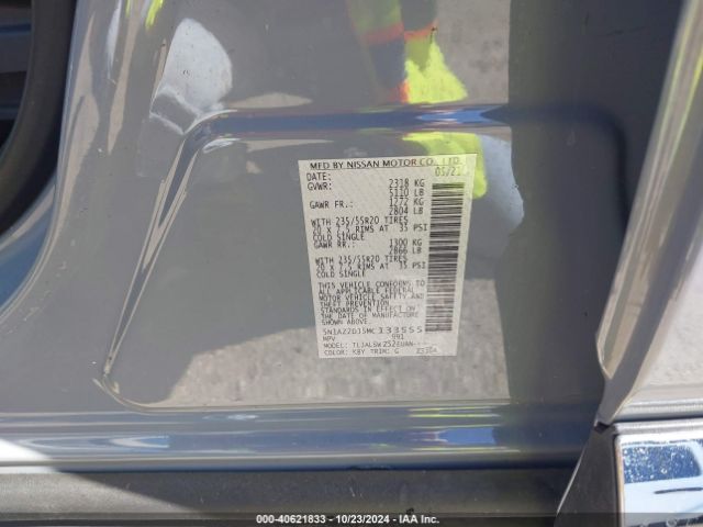 5N1AZ2DJ5MC133555 Nissan Murano Platinum Fwd