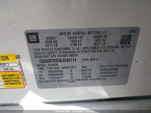 1GKKRTKD9EJ245174 GMC Acadia Denali