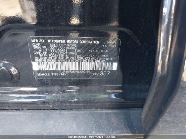 JA4APUAU7NU002105 Mitsubishi Outlander Sport 2.0 Be 2wd/2.0 Es 2wd/2.0 Le 2wd/2.0 S 2wd