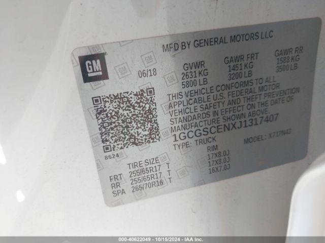 1GCGSCENXJ1317407 Chevrolet Colorado Lt