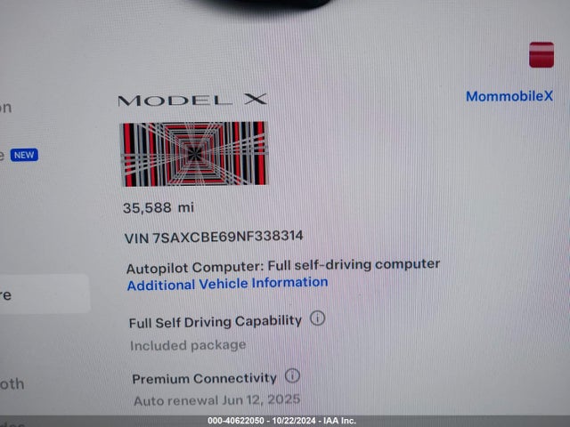 2022 TESLA MODEL X 7SAXCBE69NF338314 Photo 6