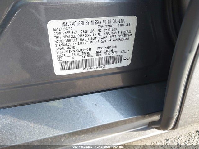 JN1EV7AP3JM352031 Infiniti Q50 3.0t Luxe