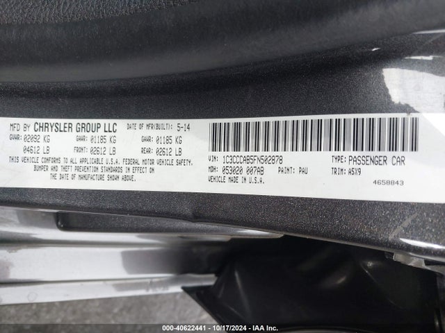 Chrysler 200 Limited 2015 1C3CCCAB5FN502878 Image 9