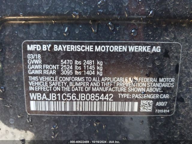WBAJB1C56JB085442 BMW 530e Xdrive Iperformance