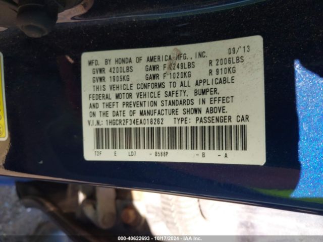 1HGCR2F34EA018262 Honda ACCORD LX