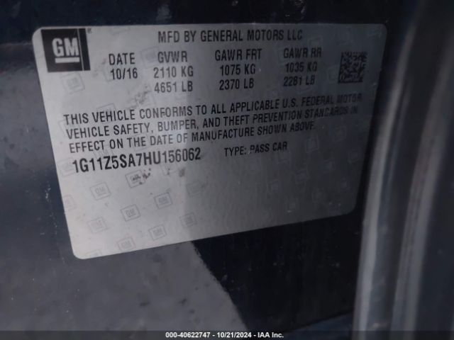 1G11Z5SA7HU156062 Chevrolet IMPALA LS