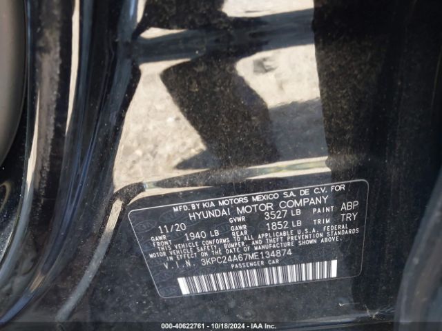 3KPC24A67ME134874 Hyundai ACCENT SE