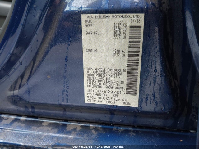 Nissan Altima 2.5 Sr 2018 1N4AL3AP8JC297615 Image 9