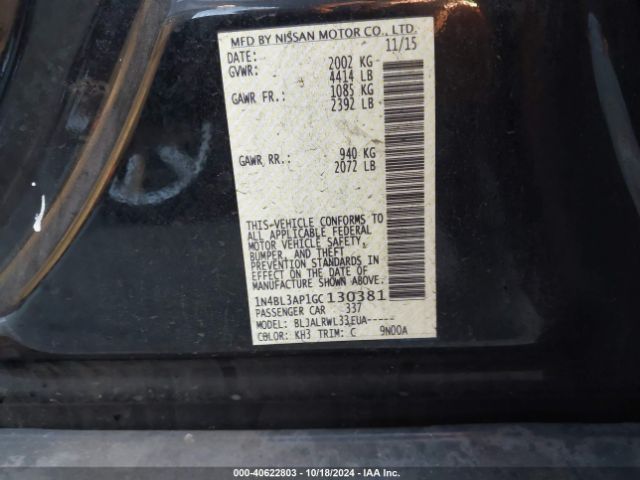 1N4BL3AP1GC130381 Nissan Altima 3.5 Sl