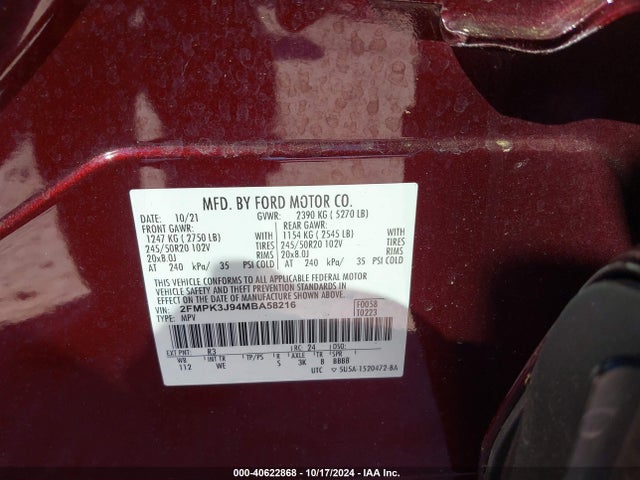 Ford Edge St-line 2021 2FMPK3J94MBA58216 Image 9