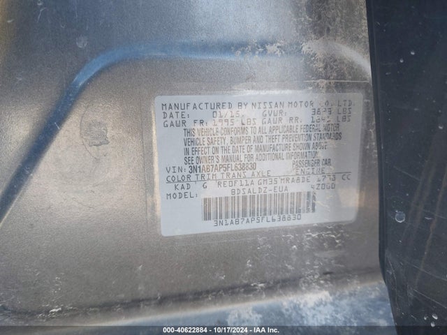 Nissan SENTRA SV 2015 3N1AB7AP5FL638830 Image 9