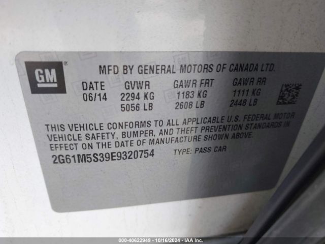 2G61M5S39E9320754 Cadillac XTS LUXURY