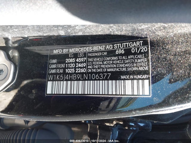 W1K5J4HB9LN106377 Mercedes-Benz CLA 250 4MATIC