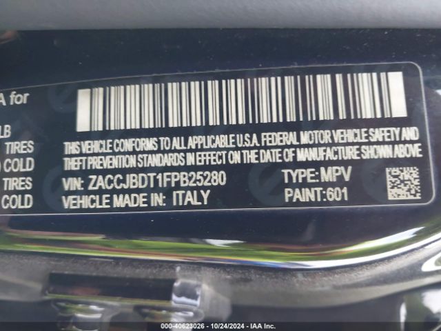 ZACCJBDT1FPB25280 Jeep Renegade Limited