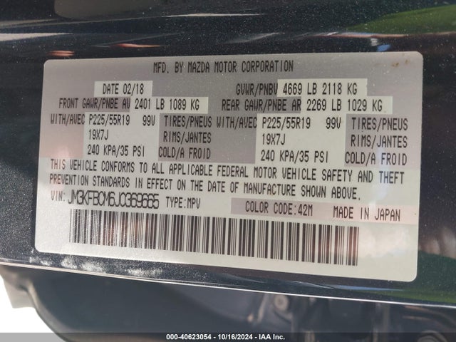 Mazda Cx-5 Touring 2018 JM3KFBCM6J0369665 Image 9