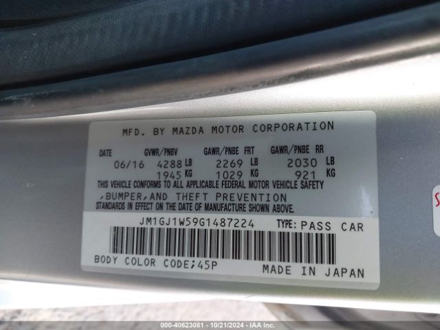 JM1GJ1W59G1487224 Mazda Mazda6 I Grand Touring