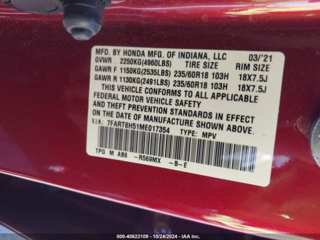 7FART6H51ME017354 Honda Cr-v Hybrid Ex