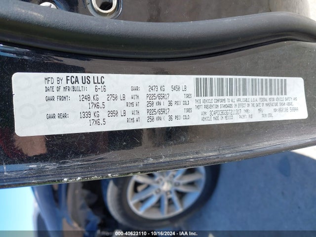 Dodge Journey Sxt 2016 3C4PDCBG3GT211317 Image 9