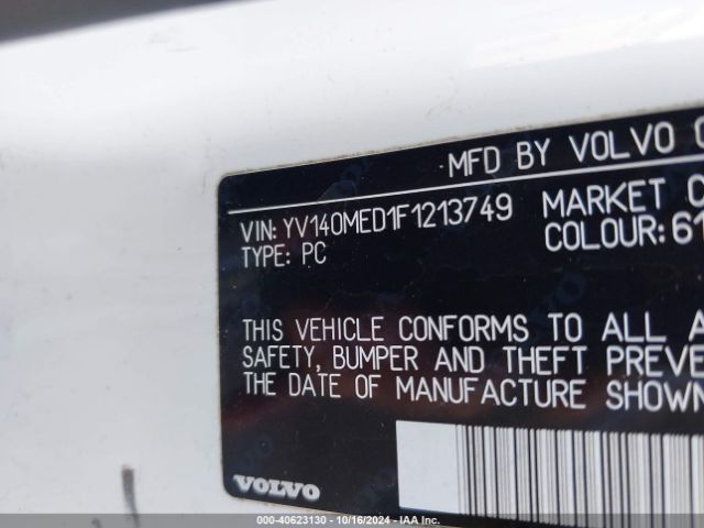 YV140MED1F1213749 Volvo V60 T5 Platinum