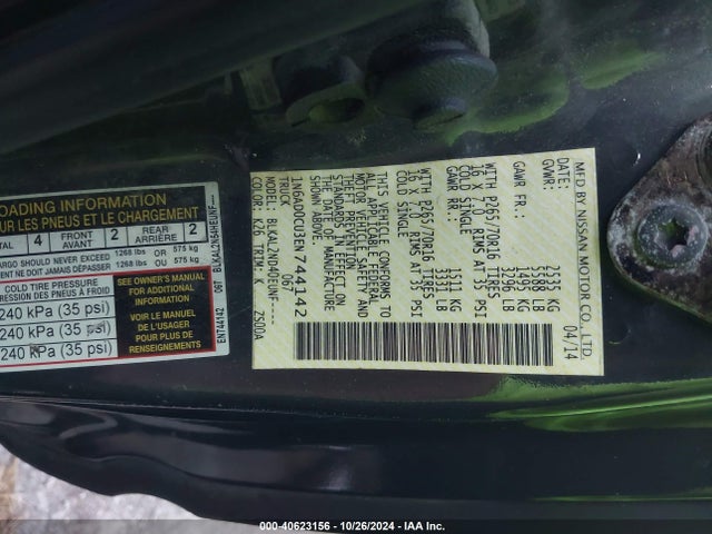 Nissan Frontier Sv 2014 1N6AD0CU3EN744142 Image 9