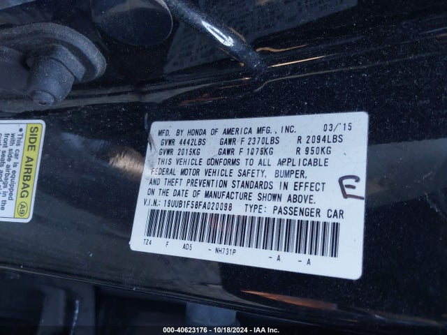 19UUB1F58FA020098 Acura TLX TECH