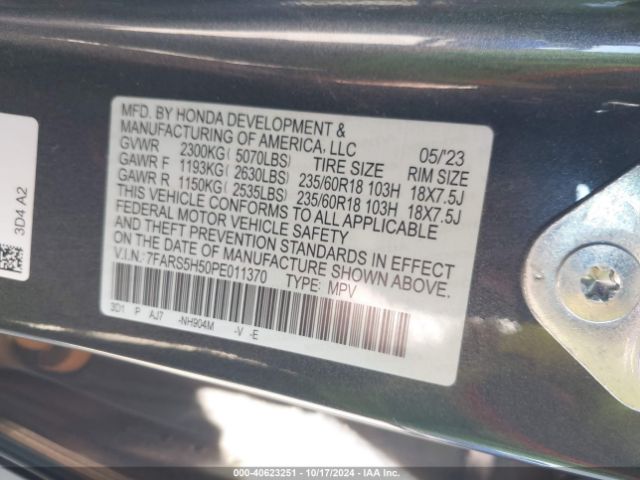 7FARS5H50PE011370 Honda Cr-v Hybrid Sport