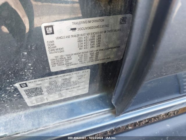 3GCUYDED3MG137741 Chevrolet Silverado 1500 4wd  Standard Bed Lt