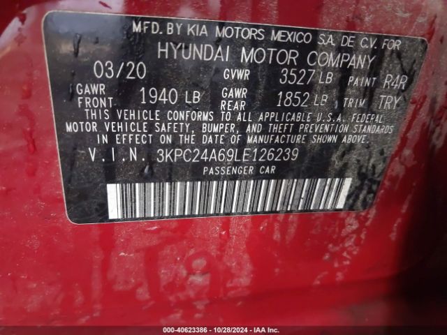 3KPC24A69LE126239 Hyundai ACCENT SE