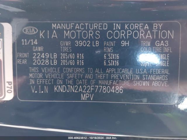 KNDJN2A22F7780486 KIA Soul