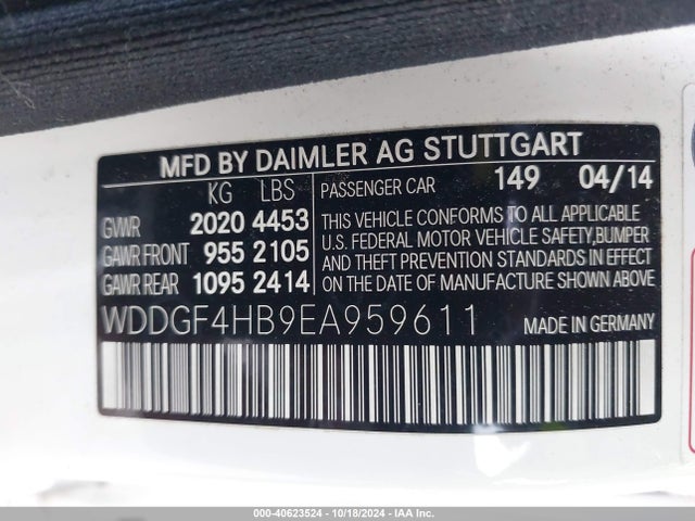 WDDGF4HB9EA959611 Mercedes-Benz C 250 Luxury/sport