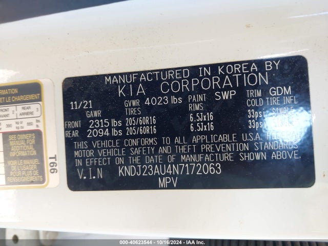 KIA SOUL LX 2022 KNDJ23AU4N7172063 Image 9