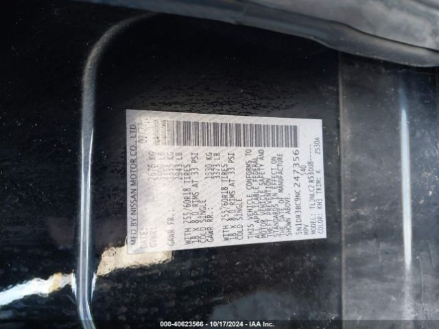5N1DR3BC9NC247356 Nissan Pathfinder Sv 4wd