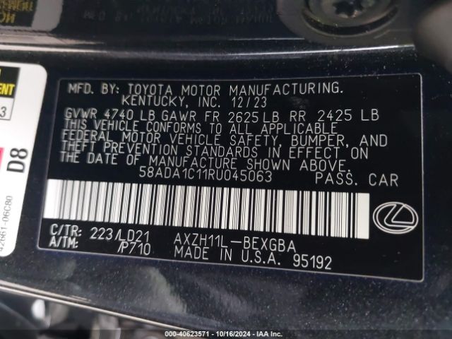 58ADA1C11RU045063 Lexus ES 300H