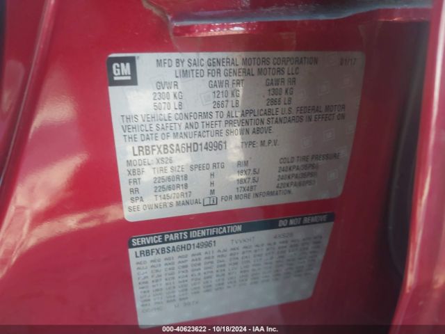 LRBFXBSA6HD149961 Buick Envision Essence