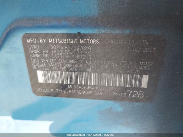 ML32A3HJ8JH001018 Mitsubishi MIRAGE ES