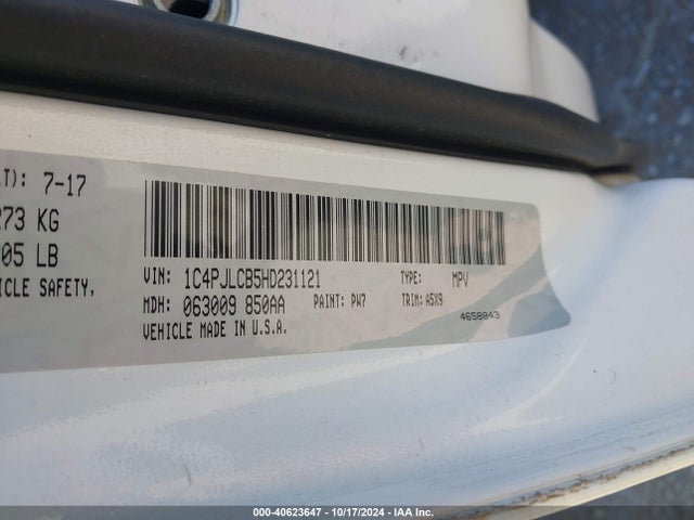 1C4PJLCB5HD231121 Jeep Cherokee Latitude Fwd