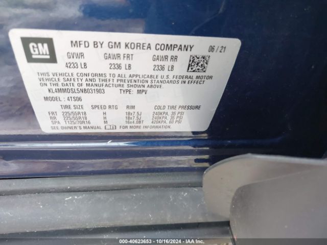 KL4MMDSL5NB031903 Buick Encore Gx Fwd Select